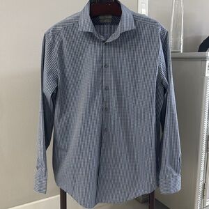 Calvin Klein Premium Cotton Blue Slim Fit Button Down Dress Shirt